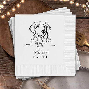 Golden Retriever Dog Personalized Cheers Napkin