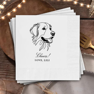 Golden Retriever Dog Personalized Cheers Napkin
