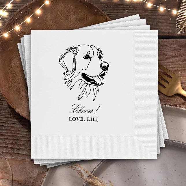 Golden Retriever Dog Personalized Cheers Napkin (Creator Uploaded)