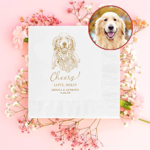 Golden Retriever Dog Personalized Cheers Napkins