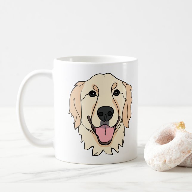 Golden Retriever Dog Personalized Coffee Mug (With Donut)
