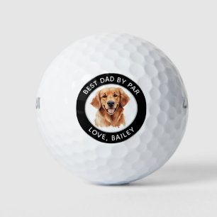 Golden Retriever Dog Personalized Drawing Golf Balls
