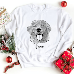 Golden Retriever Dog Personalized Drawing T-Shirt