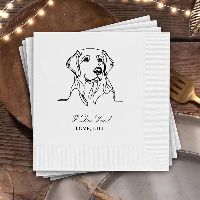 Golden Retriever Dog Personalized I Do Too Napkin (Creator Uploaded)