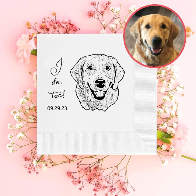 Golden Retriever Dog Personalized I Do Too Napkin (Creator Uploaded)
