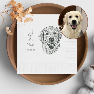 Golden Retriever Dog Personalized I Doo Too Napkin