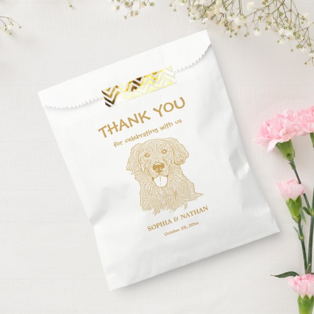Golden Retriever Dog Personalized Thank You Favour Bag (Sealed)