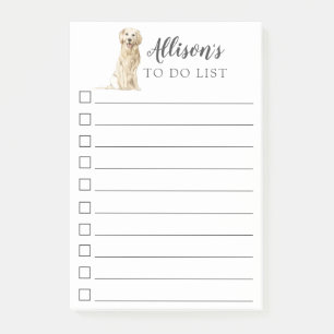 Golden Retriever Dog Personalized To Do List Post-it Notes