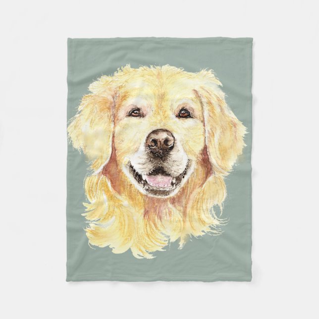 Golden Retriever Dog Pet Animal watercolor Fleece  (Front)