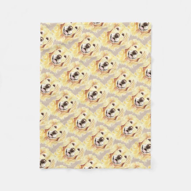 Golden Retriever Dog Pet Animal watercolor Fleece  (Front)