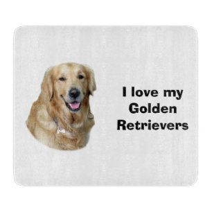Golden Retriever dog photo portrait Cutting Board