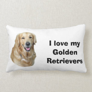 Golden Retriever dog photo portrait Lumbar Pillow