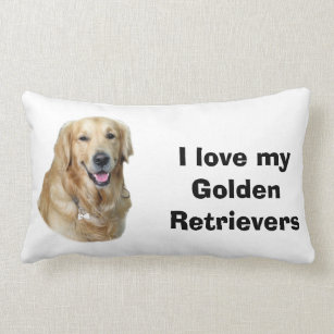 Golden Retriever dog photo portrait Lumbar Pillow