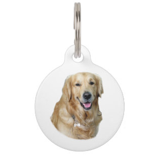 Golden Retriever dog photo portrait Pet Tag