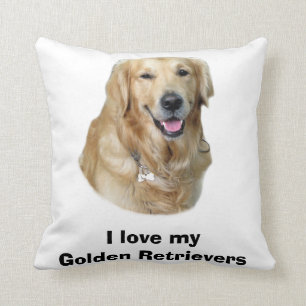 Golden Retriever dog photo portrait Throw Pillow