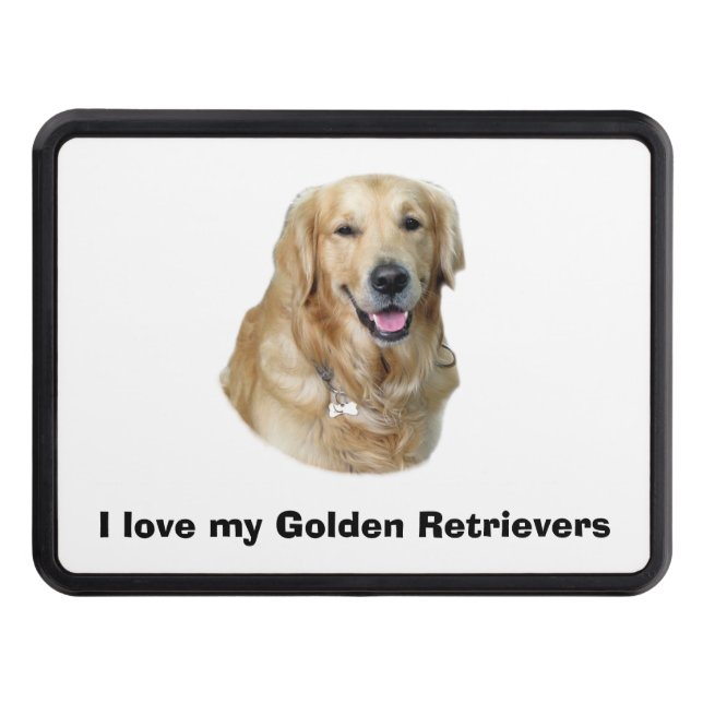 Golden Retriever dog photo portrait Trailer Hitch Cover (Front)
