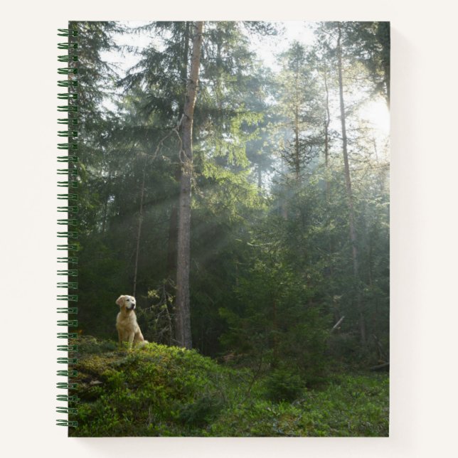 Golden Retriever Dog | Pine Woodland Notebook (Front)