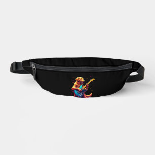 Golden Retriever dog Playing Electric Guitar Rock Fanny Pack