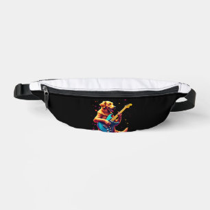 Golden Retriever dog Playing Electric Guitar Rock Fanny Pack