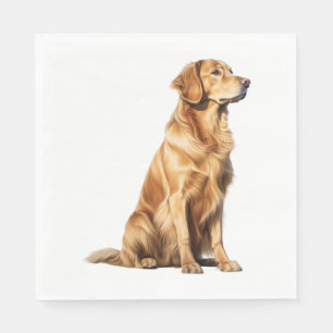 Golden Retriever Dog Portrait - Majestic Pet Illus Napkin