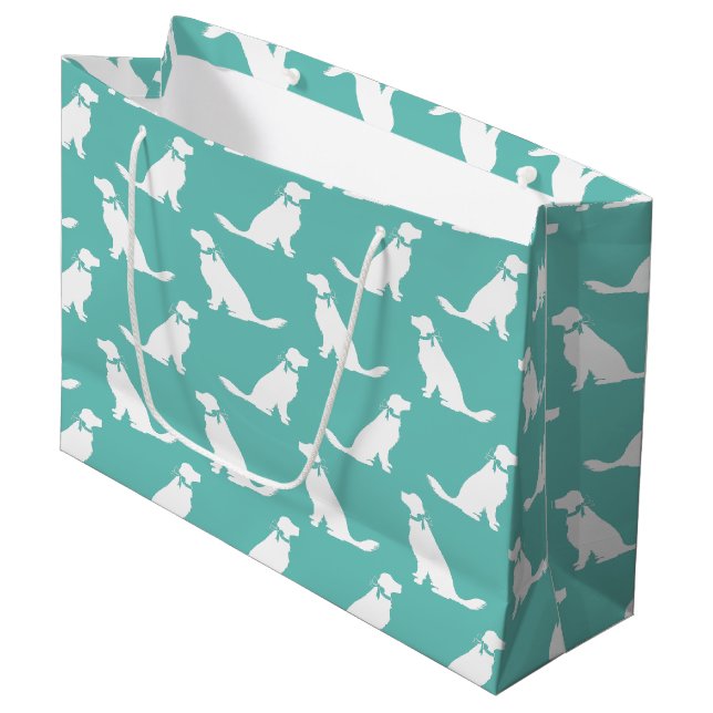 Golden Retriever Dog Puppy Large Gift Bag (Front Angled)