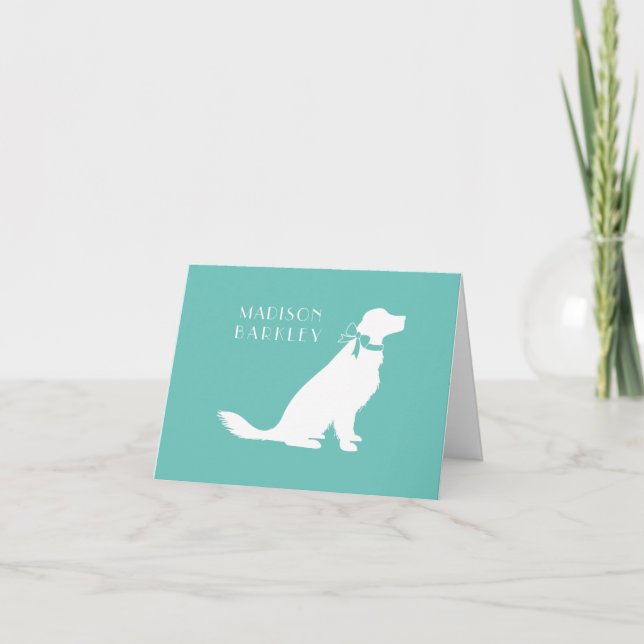 Golden Retriever Dog Puppy Note Card (Front)