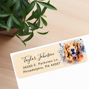 Golden Retriever Dog Return Address