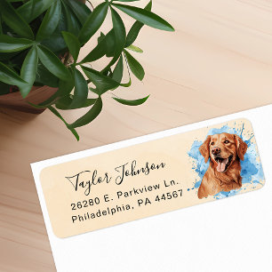 Golden Retriever Dog Return Address Label