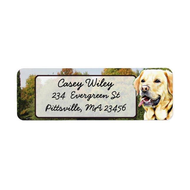 Golden Retriever Dog  Return Address Label (Front)