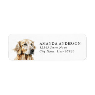 Golden Retriever Dog Return Address Labels