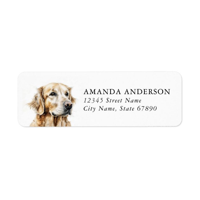 Golden Retriever Dog Return Address Labels (Front)