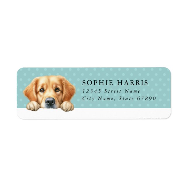 Golden Retriever Dog Return Address Labels (Front)