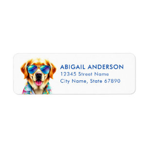 Golden Retriever Dog Return Address Labels