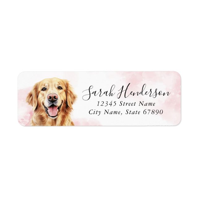 Golden Retriever Dog Return Address Labels (Front)