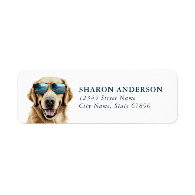 Golden Retriever Dog Return Address Labels (Devant)