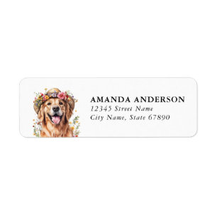 Golden Retriever Dog Return Address Labels