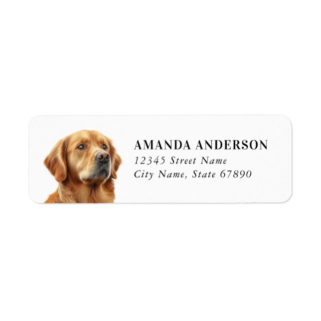 Golden Retriever Dog Return Address Labels (Front)