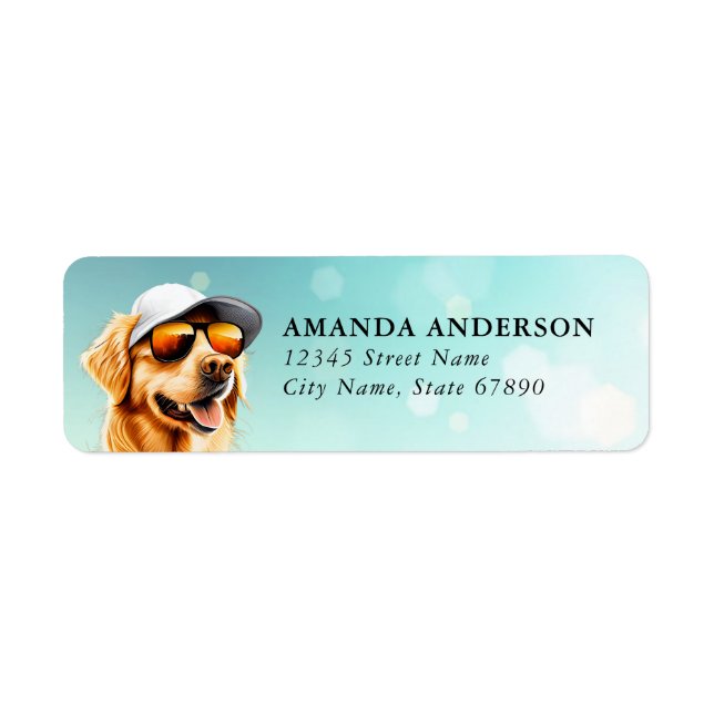 Golden Retriever Dog Return Address Labels (Front)