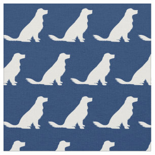 Golden Retriever Dog Silhouette Pet Navy Blue Fabric
