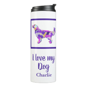 Golden Retriever Dog Silhouette PurplePY&B  Thermal Tumbler