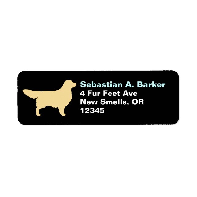 Golden Retriever Dog Silhouette Return Address (Front)