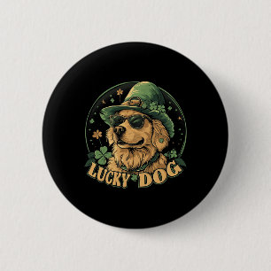 Golden Retriever Dog - St. Patrick's Day Saint Pad 2 Inch Round Button