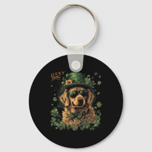 Golden Retriever Dog - St. Patrick's Day Saint Pad Keychain