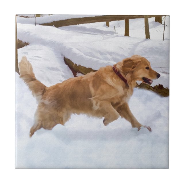 Golden Retriever Dog Tile (Front)