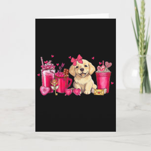 Golden Retriever Dog Valentines Day Coffee Latte M Card