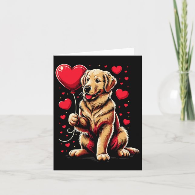Golden Retriever Dog Valentine's Day Dog Owner Val Card (Front)