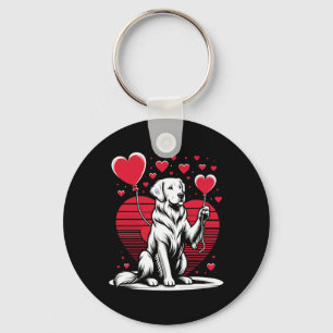 Golden Retriever Dog Valentine's Day Dog Owner Val Keychain