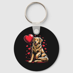 Golden Retriever Dog Valentine's Day Dog Owner Val Keychain
