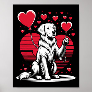 Golden Retriever Dog Valentine's Day Dog Owner Val Poster