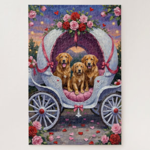 Golden Retriever Dog Valentine's Day Jigsaw Puzzle